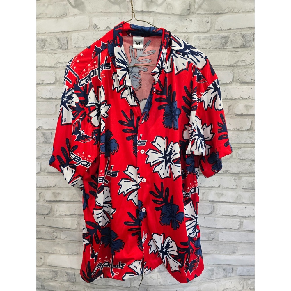 Washington Capitals NHL Size XL Hawaiian Flower Shirt SGA 3/22/24 Hockey
